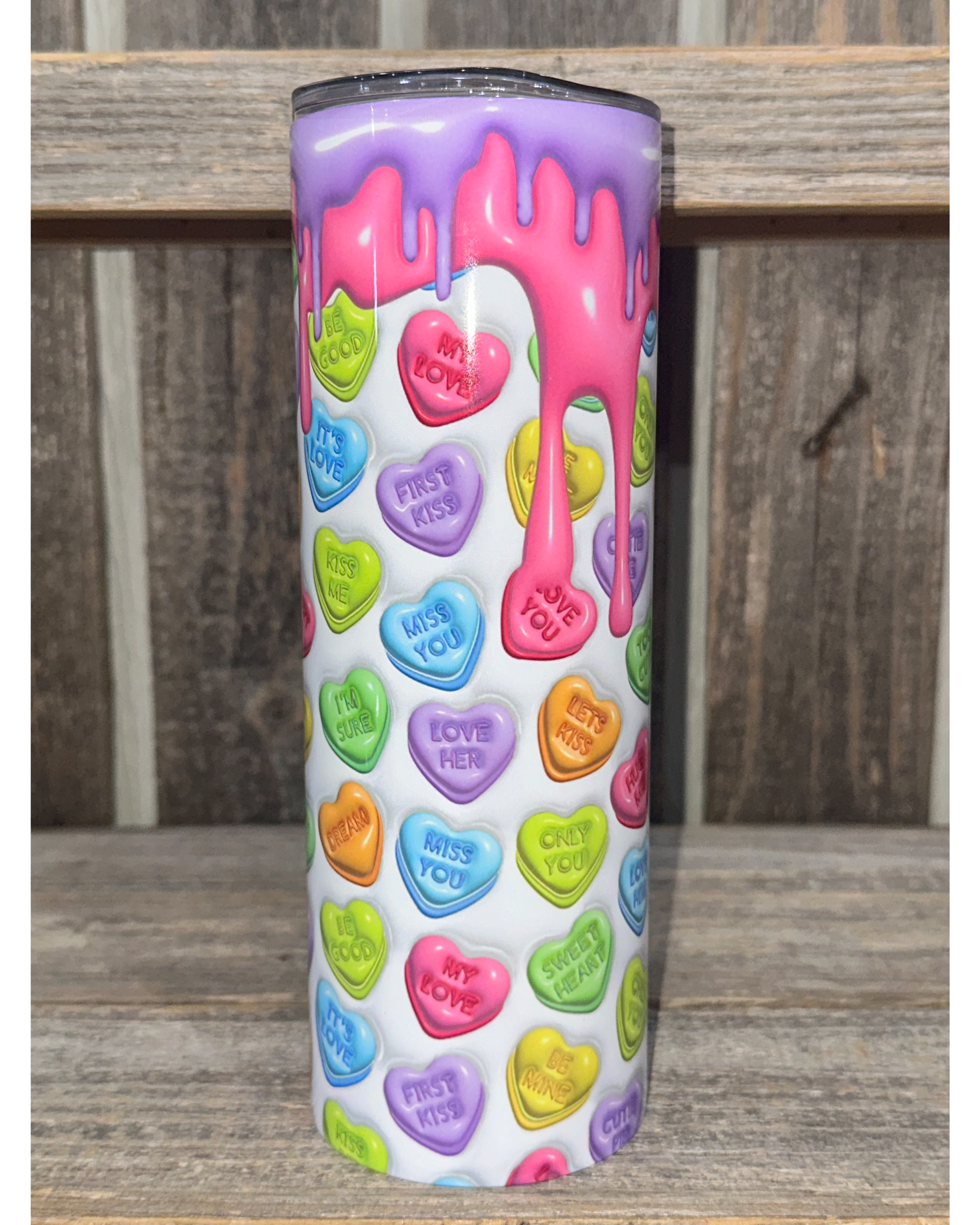 Candy Conversation Hearts - Puffy 3D Look - Paint Drip - VDay Valentines