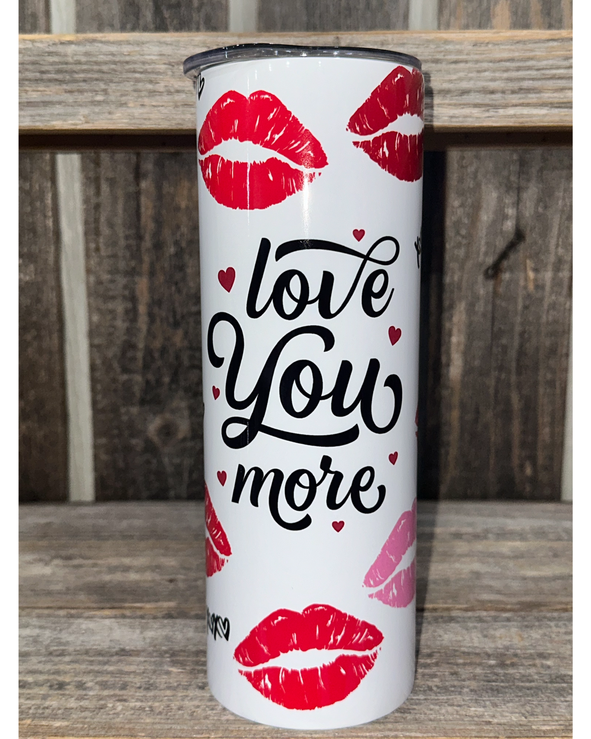 Love You More - Red Lips - XOXO - VDay Valentines Day