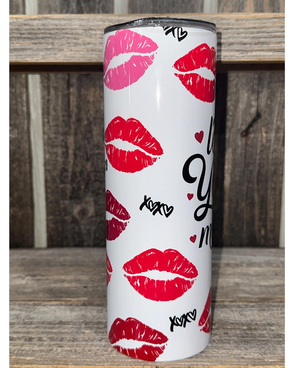 Love You More - Red Lips - XOXO - VDay Valentines Day