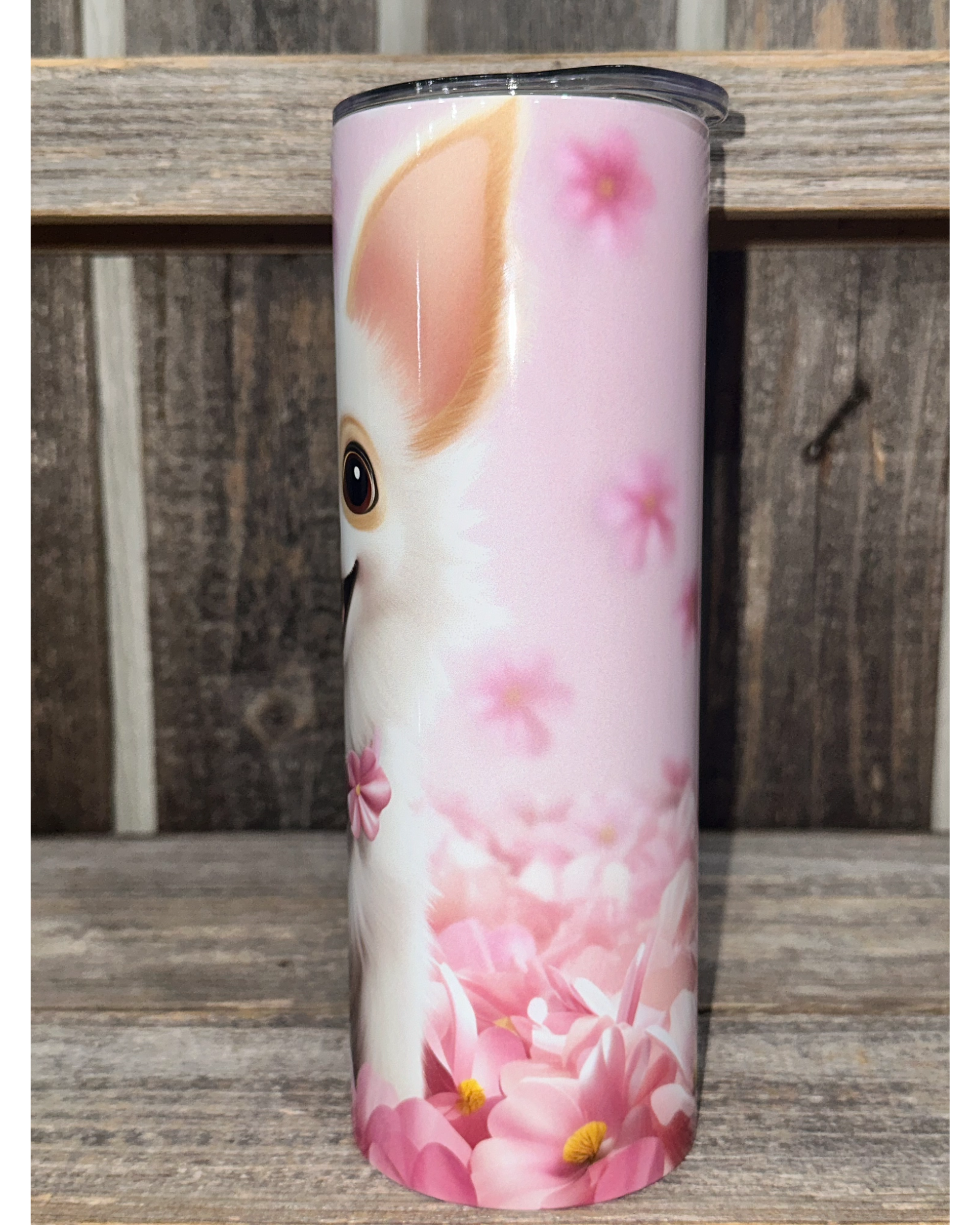 Puppy Dog with Flowers - 3D Look