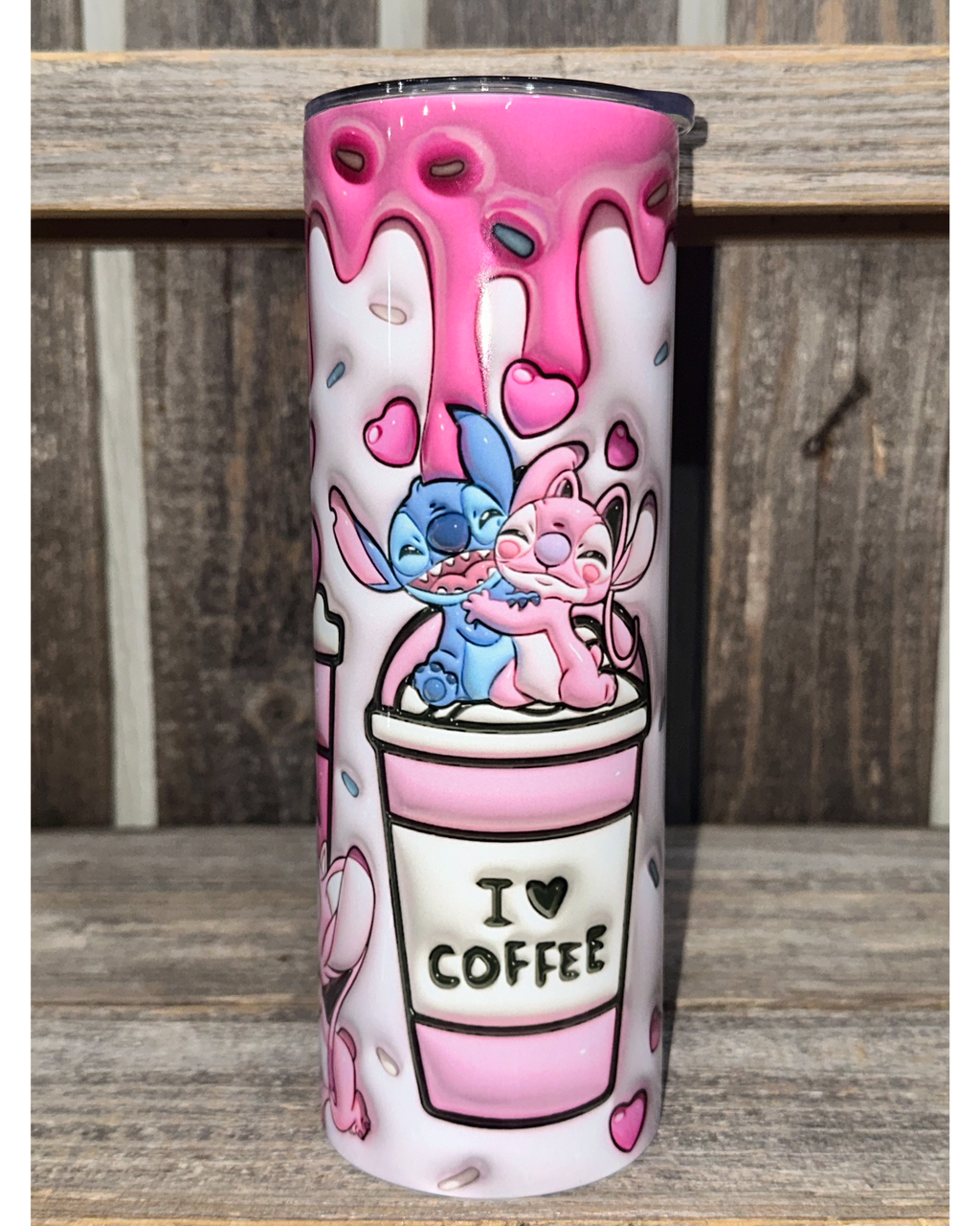 I Love Coffee - 3D Puffy Look - Stitch & Angel