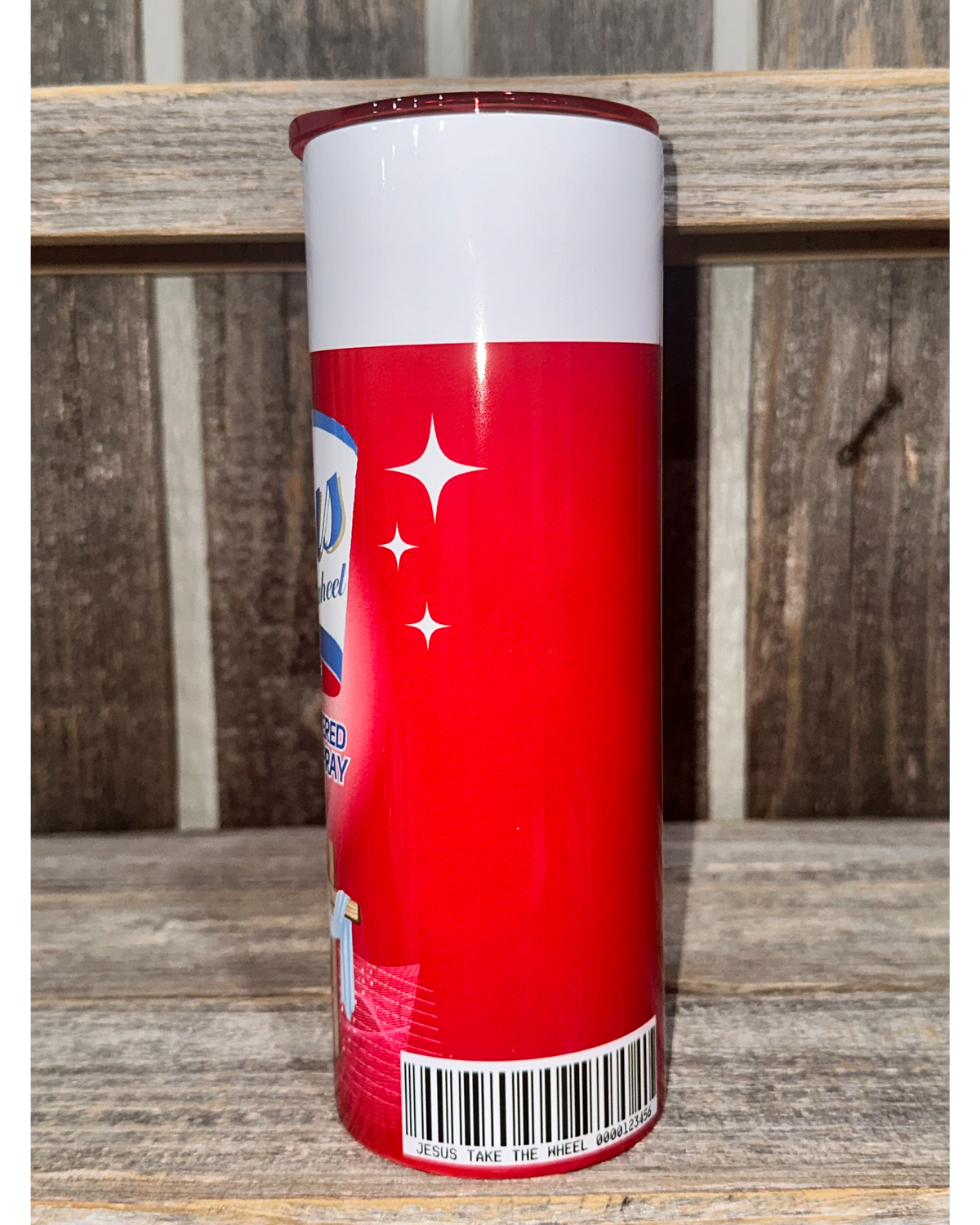 Jesus Take The Wheel - Red with Red Lid
