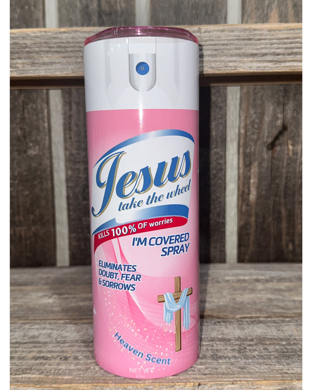 Jesus Take The Wheel - Pink with Pink Lid