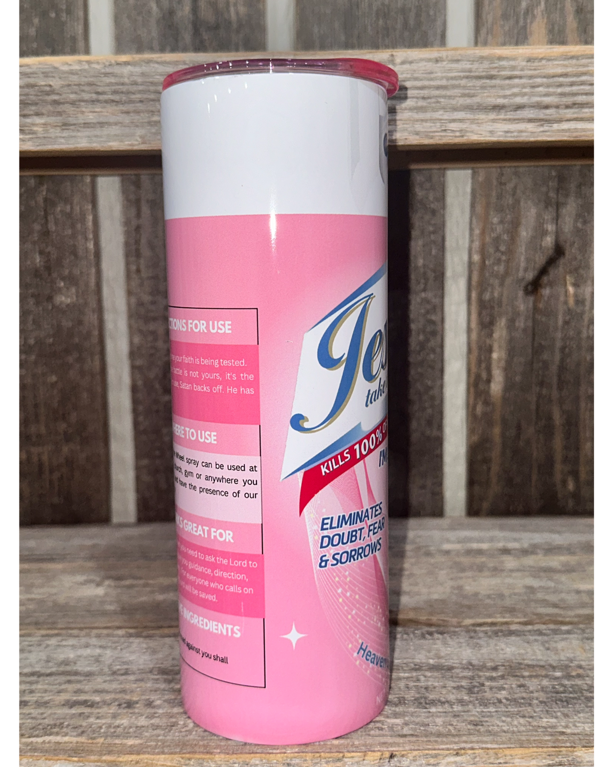 Jesus Take The Wheel - Pink with Pink Lid