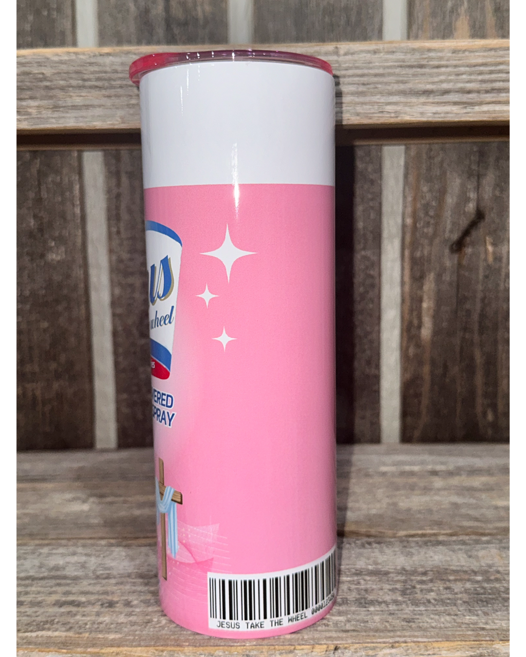 Jesus Take The Wheel - Pink with Pink Lid