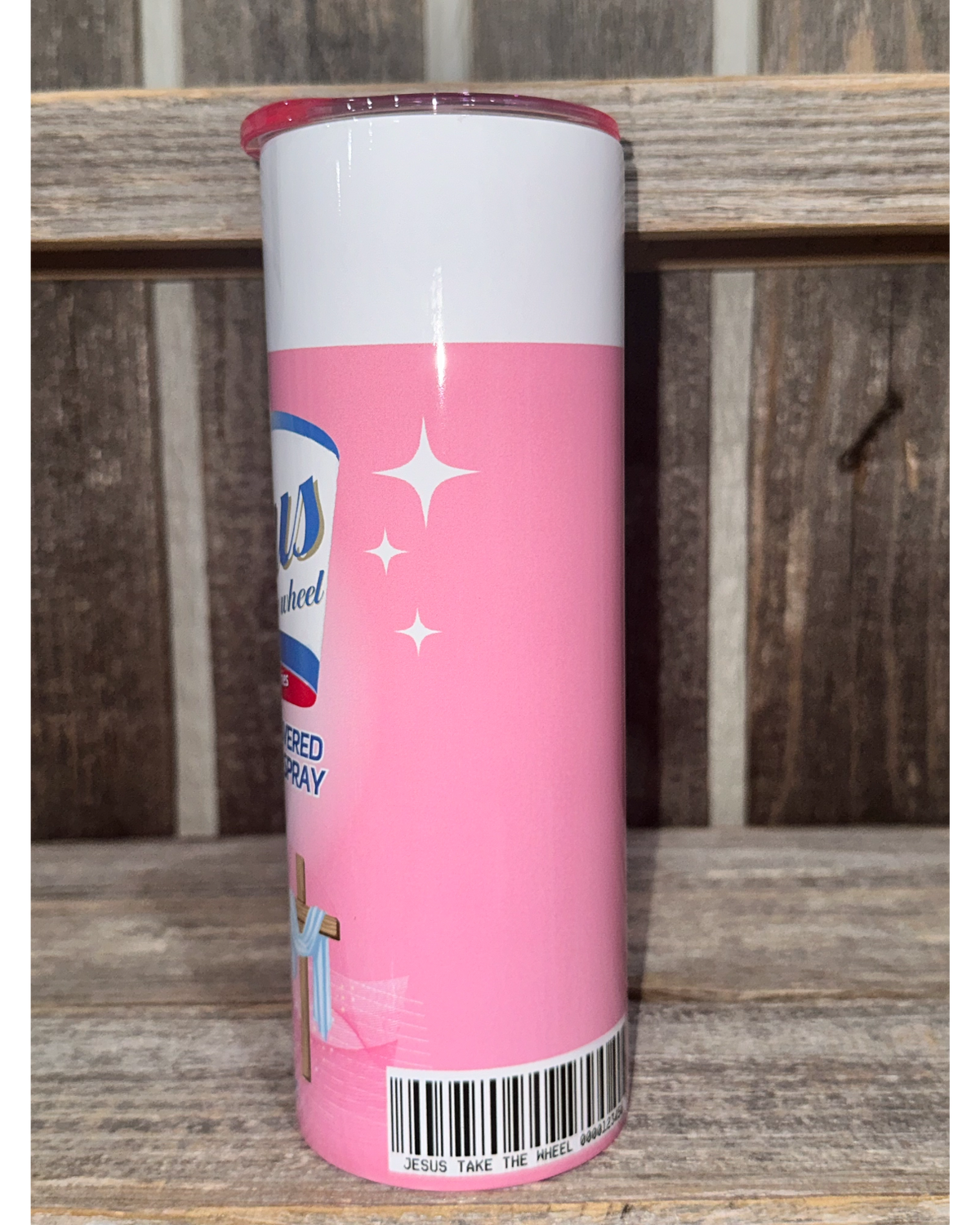 Jesus Take The Wheel - Pink with Pink Lid