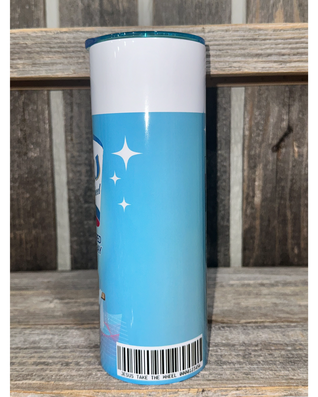 Jesus Take The Wheel - Blue with Lt. Blue Lid