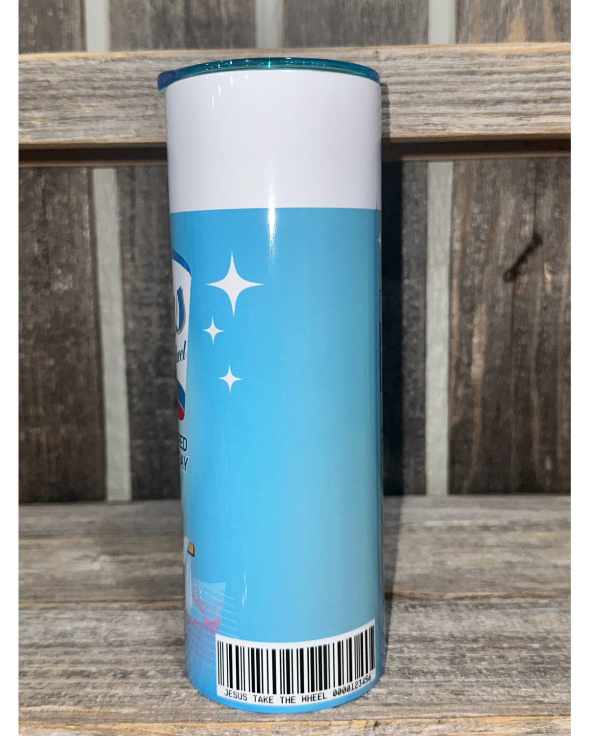 Jesus Take The Wheel - Blue with Lt. Blue Lid
