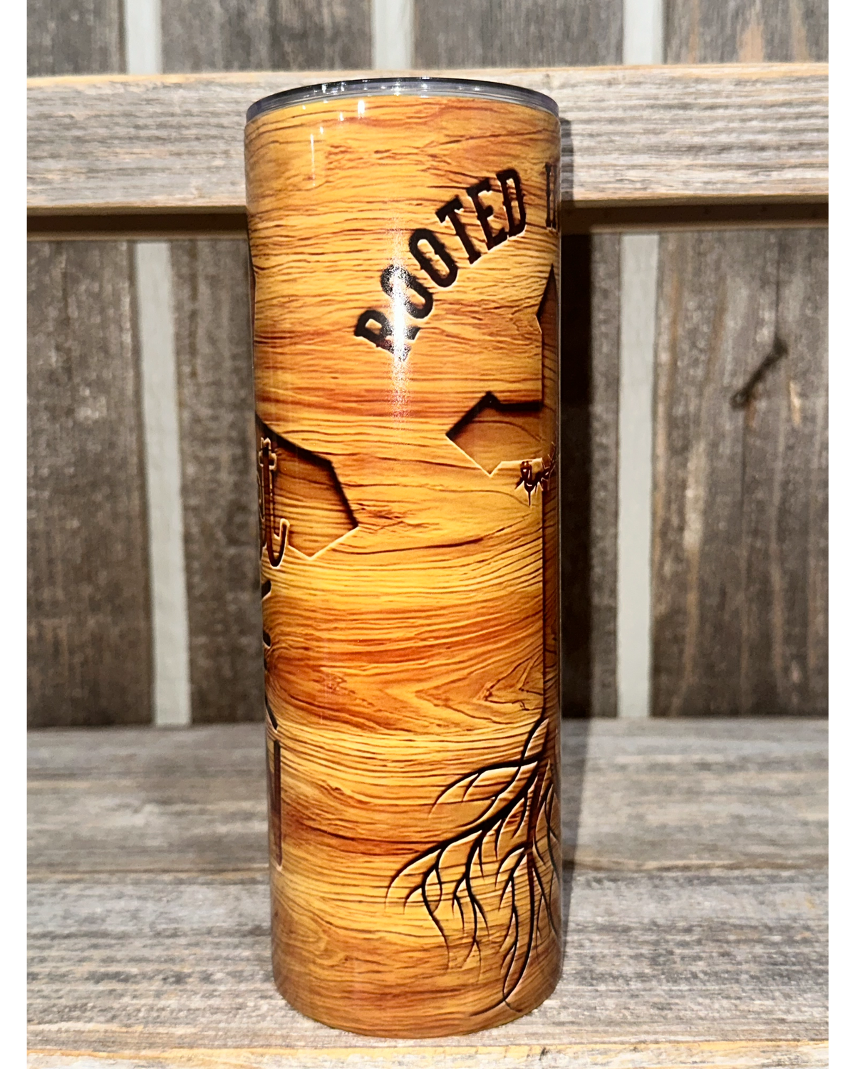 Rooted In Christ - Carved Wood Grain