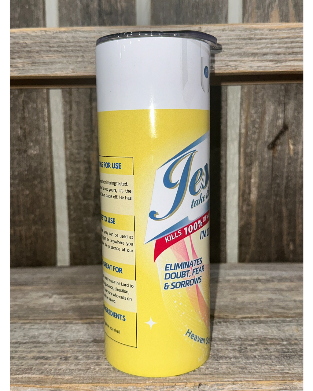 Jesus Take The Wheel - Yellow with Clear Lid