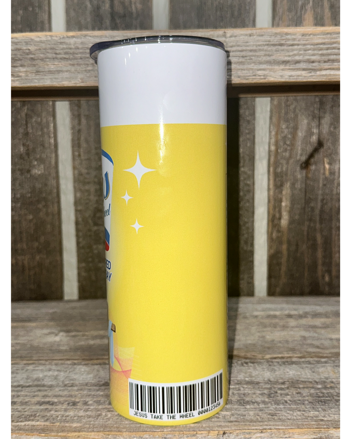 Jesus Take The Wheel - Yellow with Clear Lid