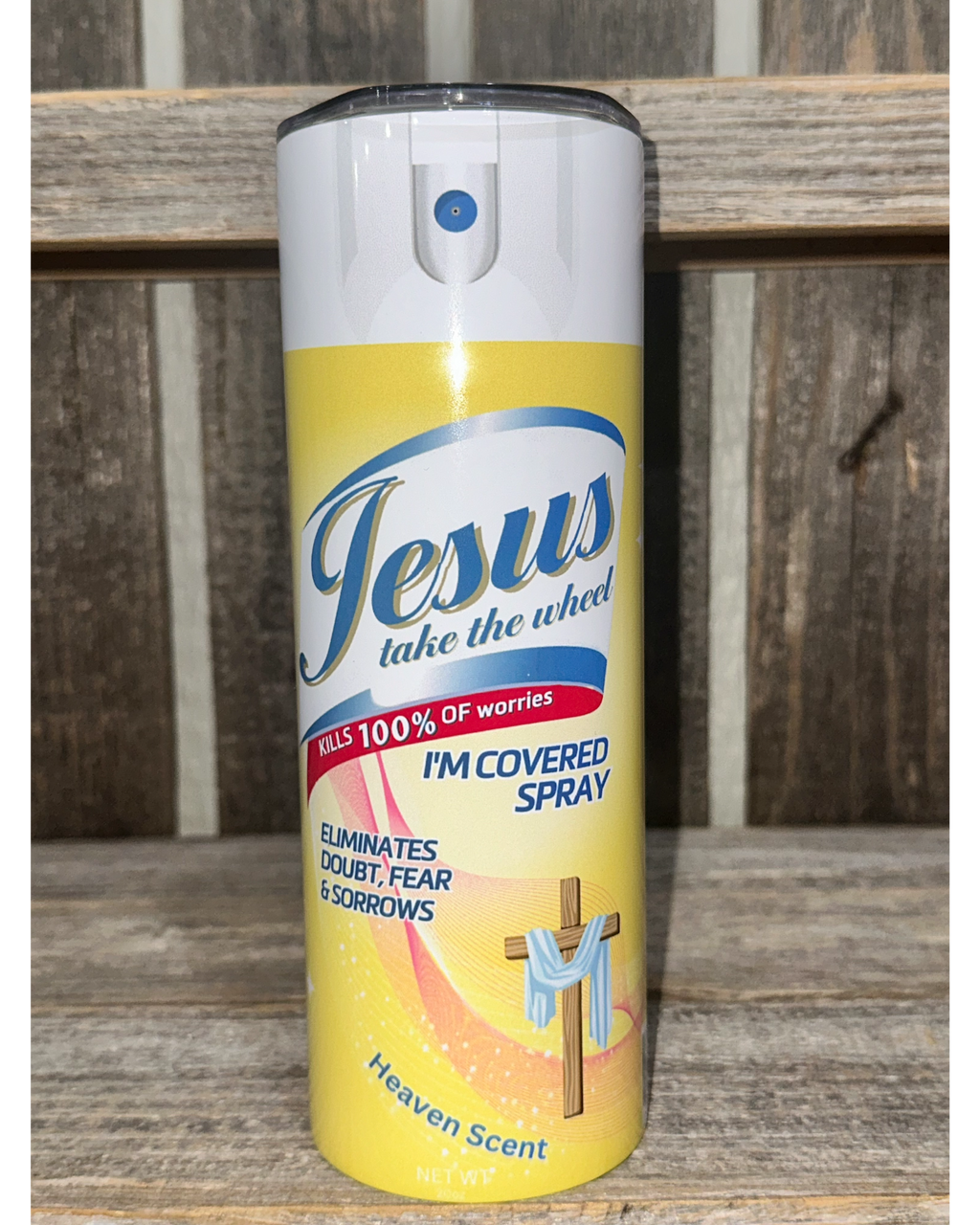 Jesus Take The Wheel - Yellow with Clear Lid