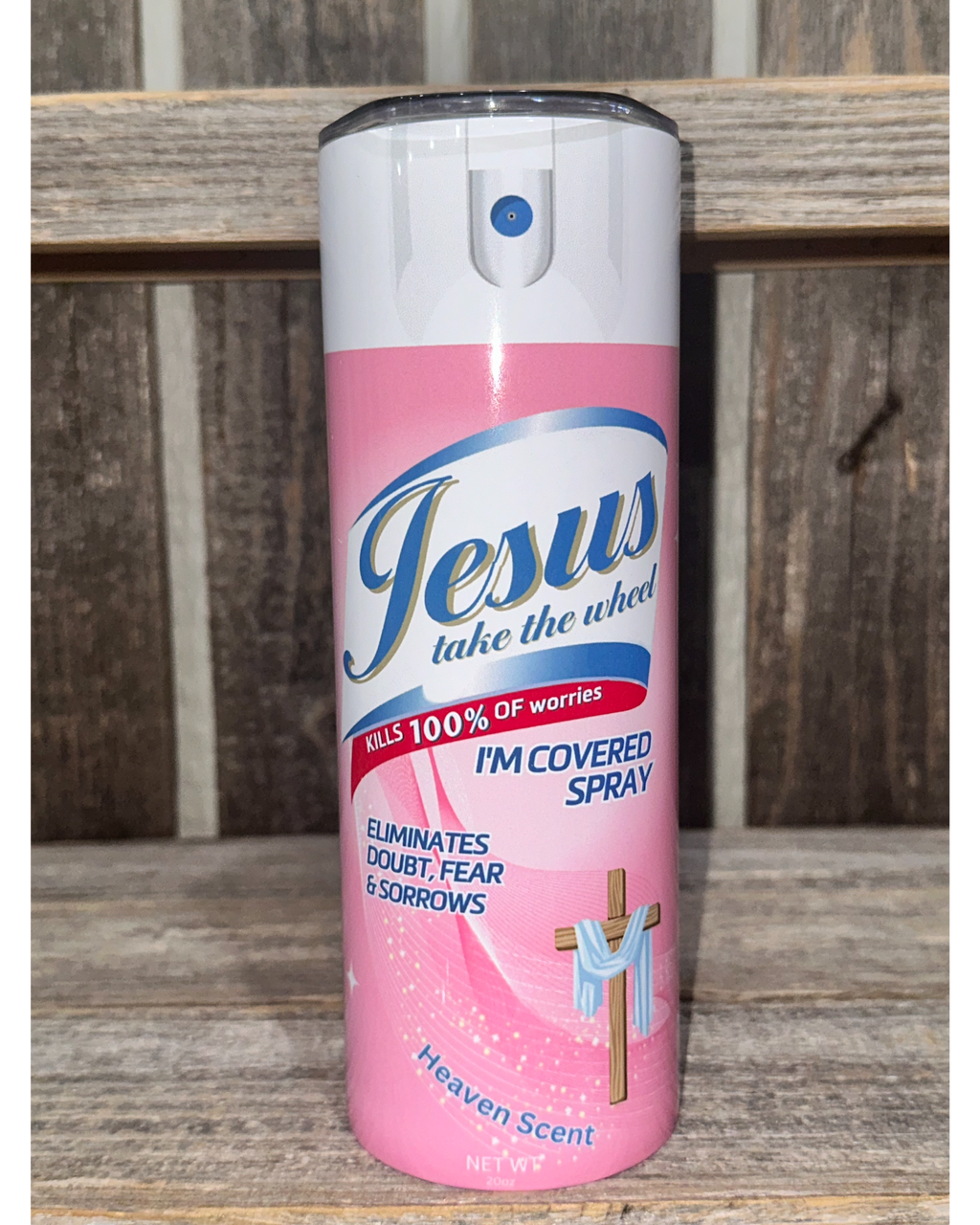 Jesus Take The Wheel - Pink with Clear Lid