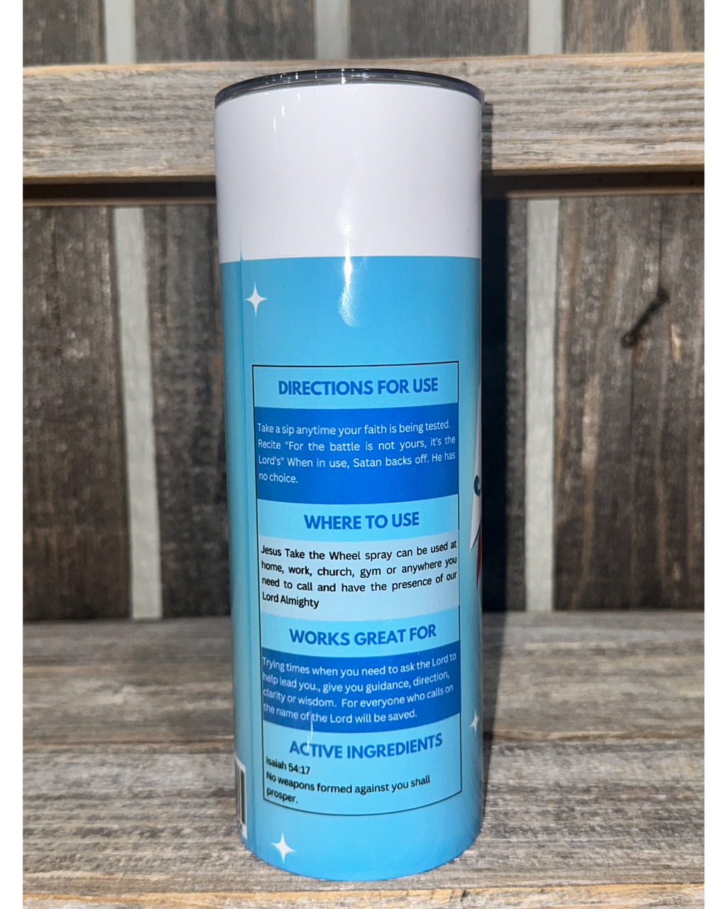 Jesus Take The Wheel - Blue with Clear Lid