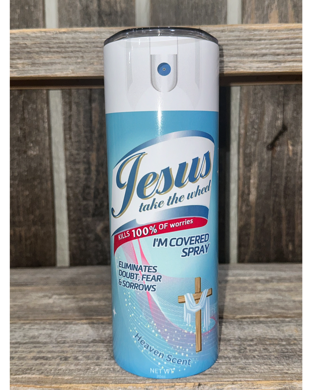 Jesus Take The Wheel - Blue with Clear Lid