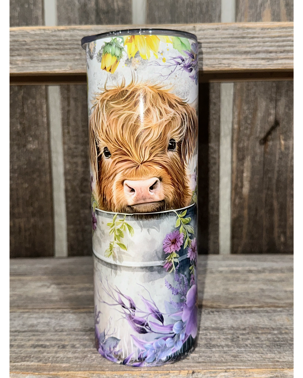 Highland Baby and Spring Flowers
