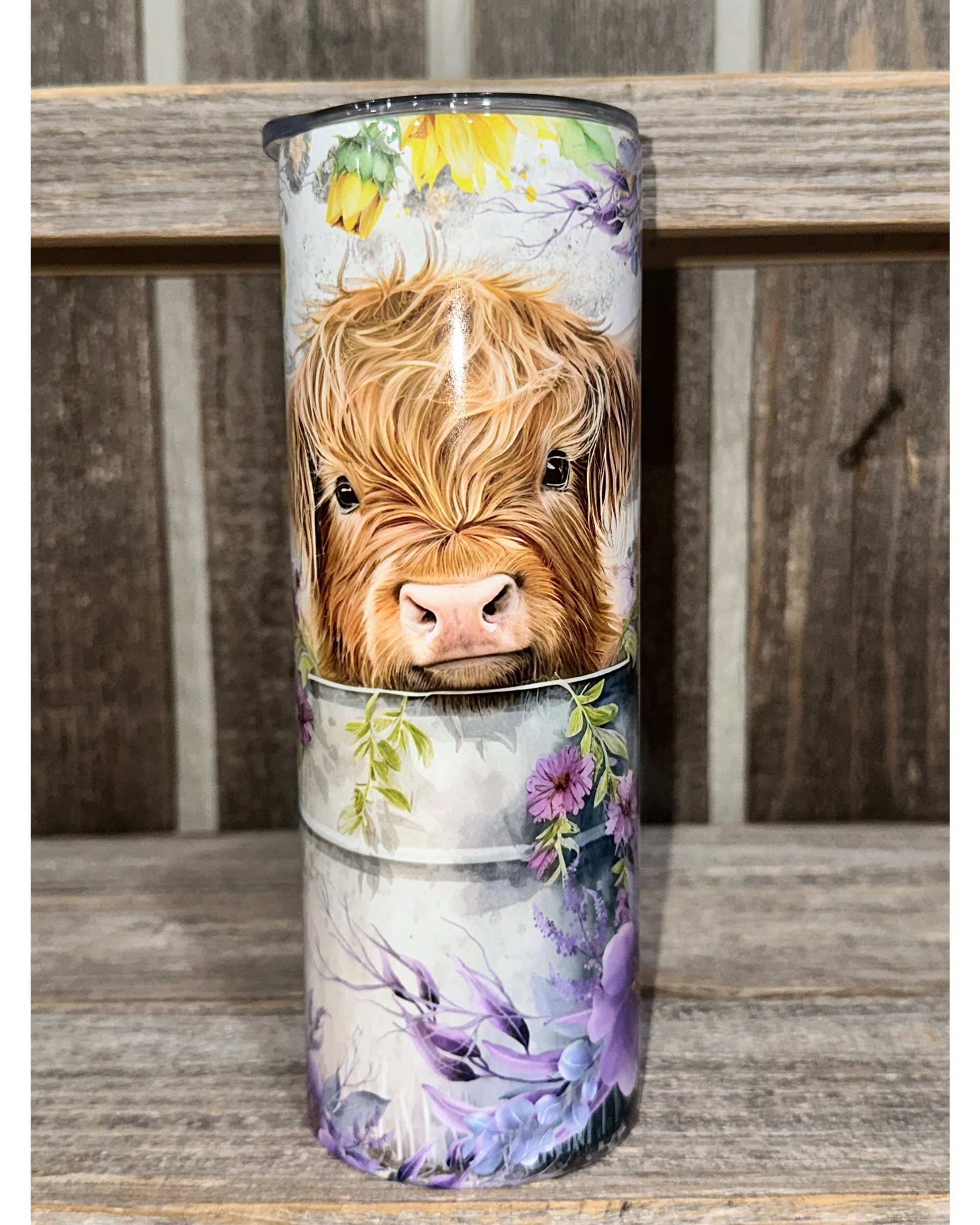 Highland Baby and Spring Flowers