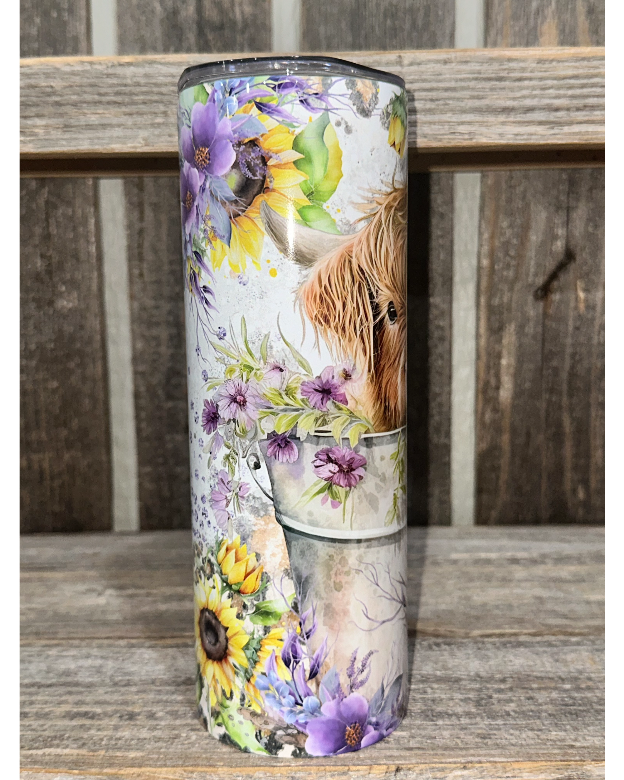 Highland Baby and Spring Flowers