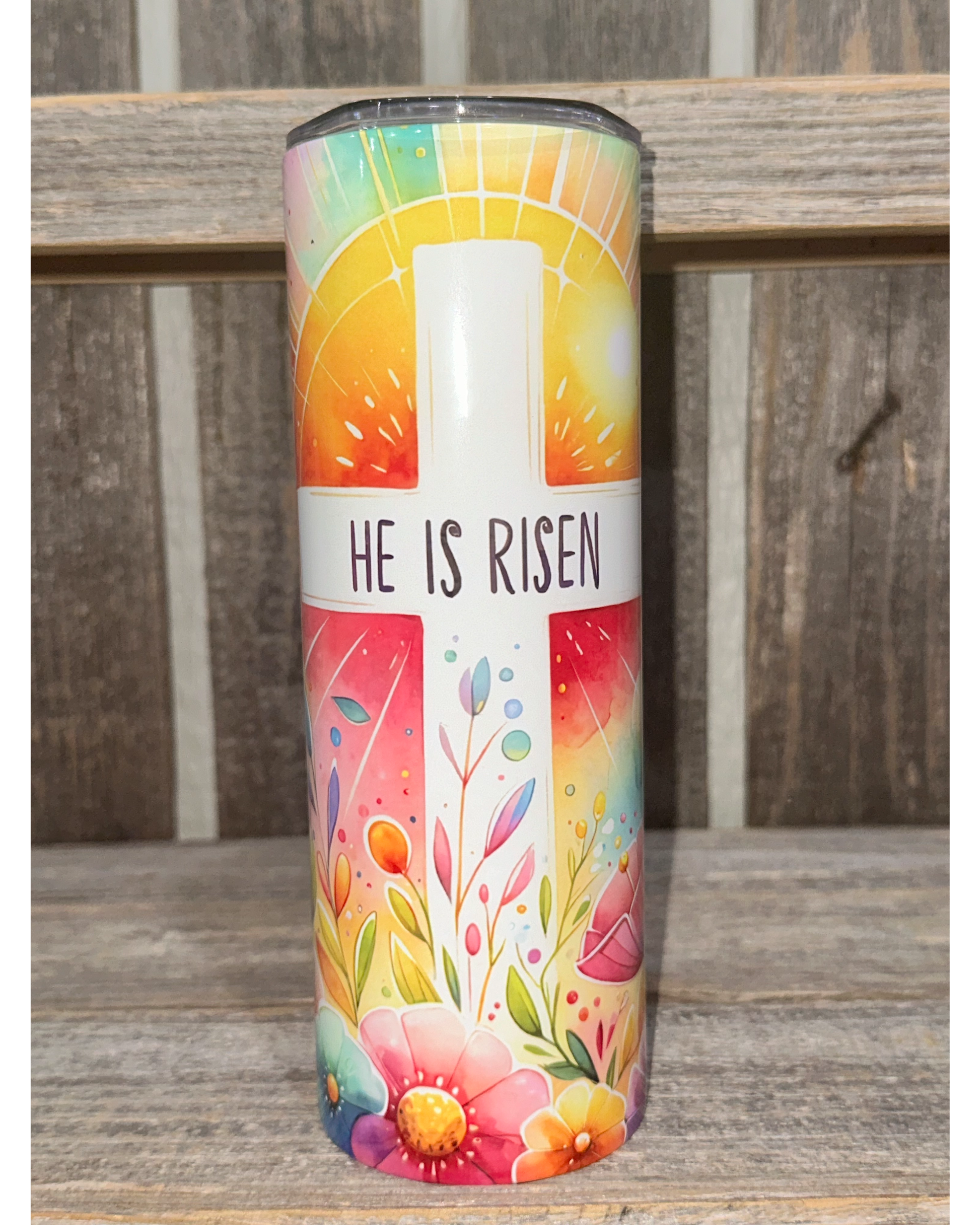 He Is Risen Cross - Sunshine and Flowers