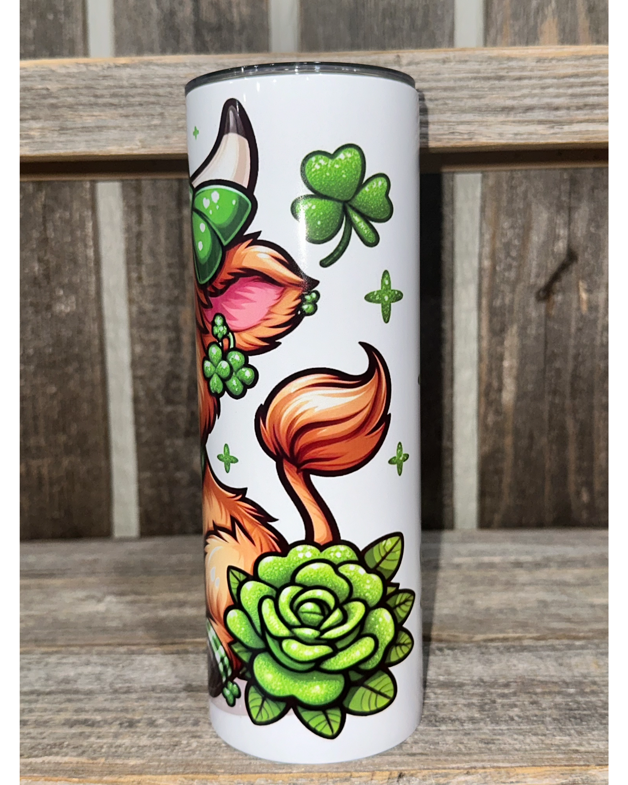 Cute Highland Cow - Green Plaid Shamrocks