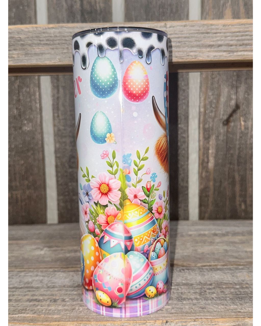 Cow Print Paint Drip - Baby Highland Cow - Easter