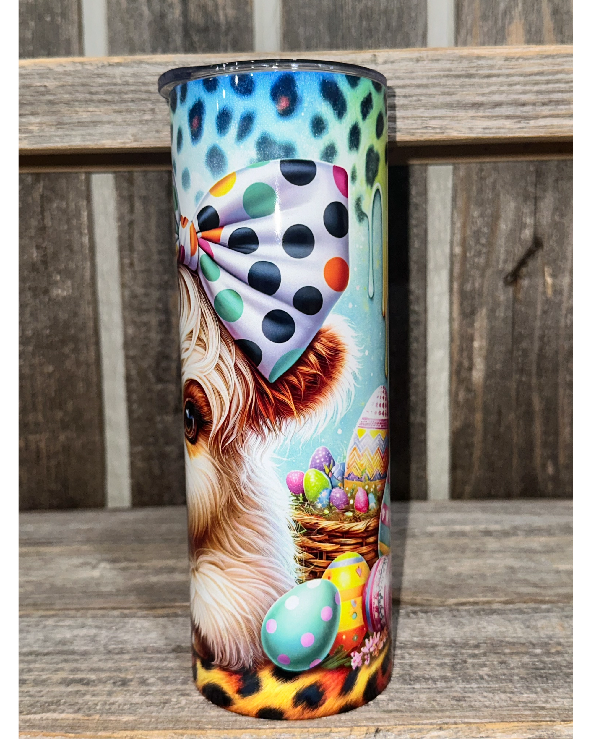 Paint Drip Pokka Dot Easter - Baby Highland Cow
