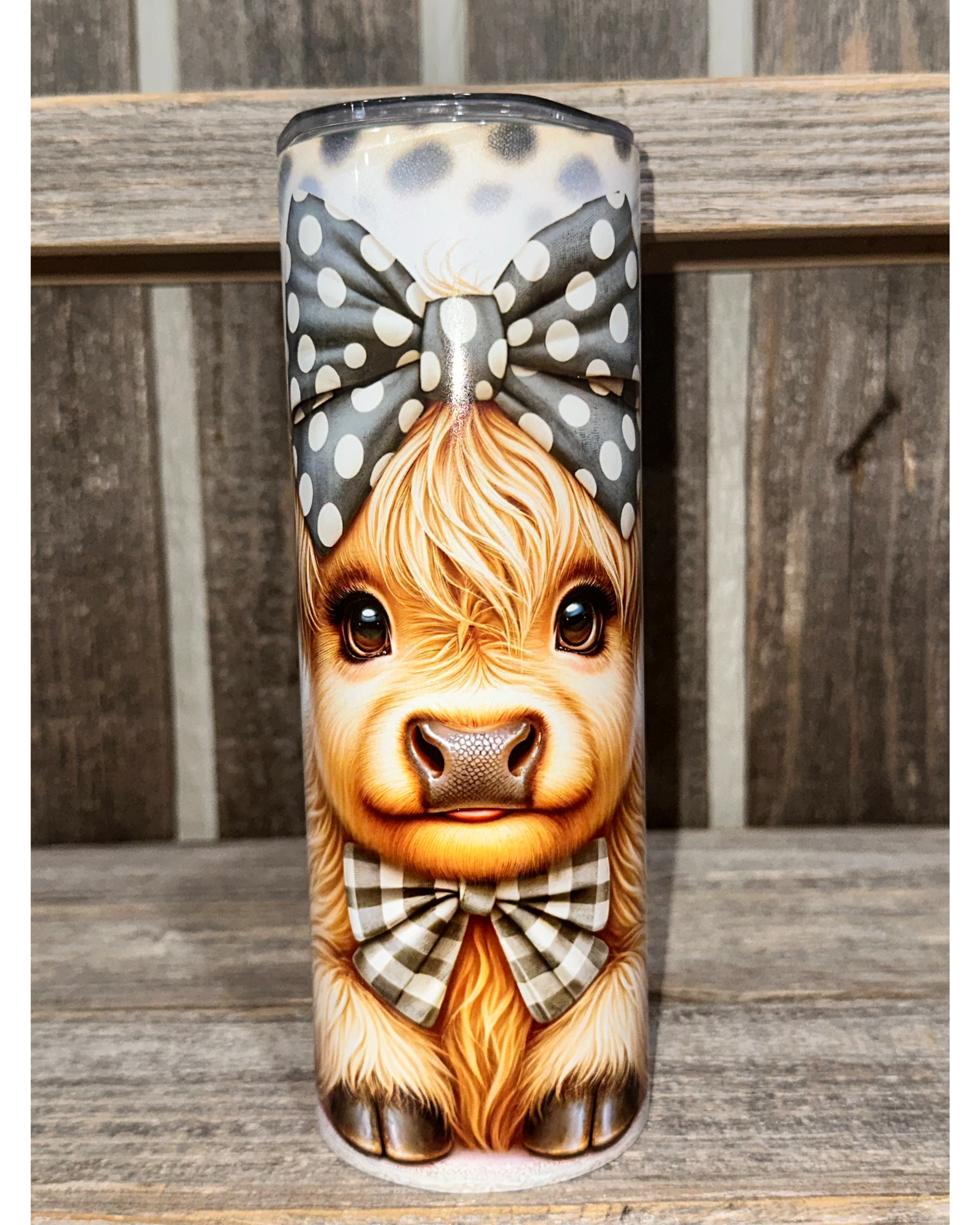 Black And White Plaid Easter Baby Highland Cow