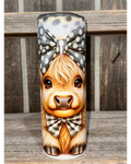 Black And White Plaid Easter Baby Highland Cow