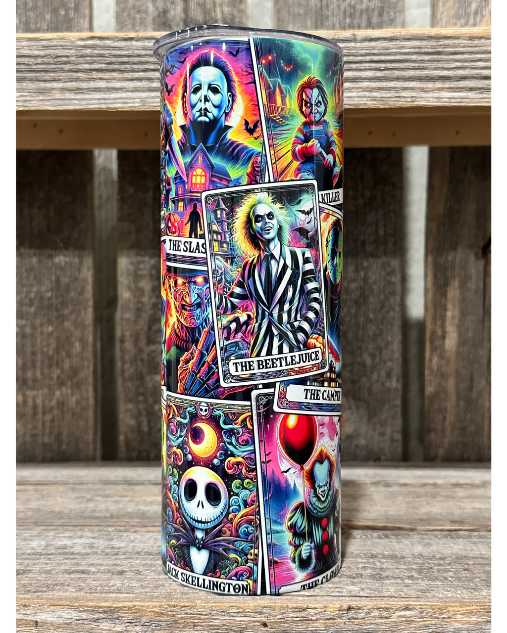 Spooky Neon Tarot Card