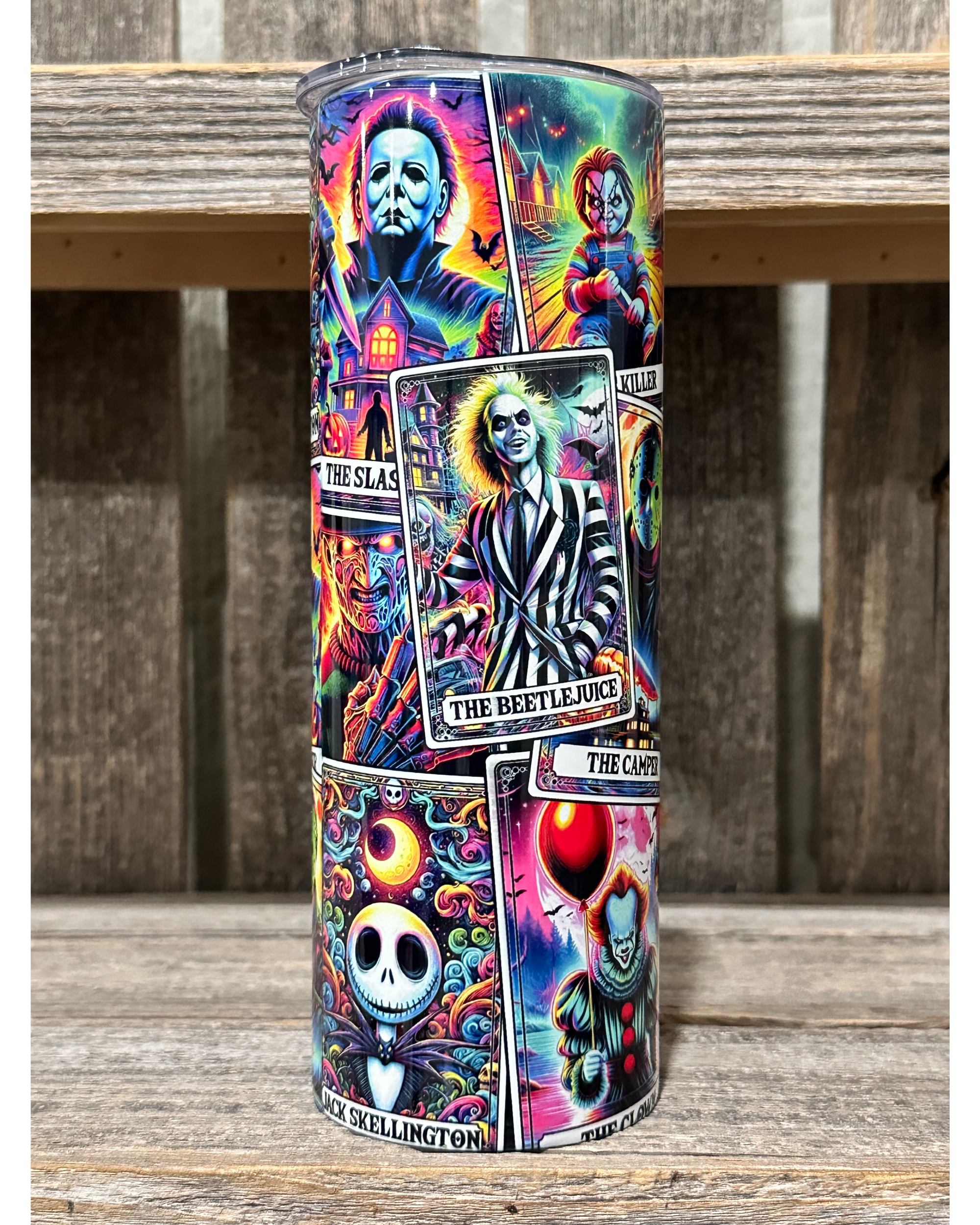 Spooky Neon Tarot Card