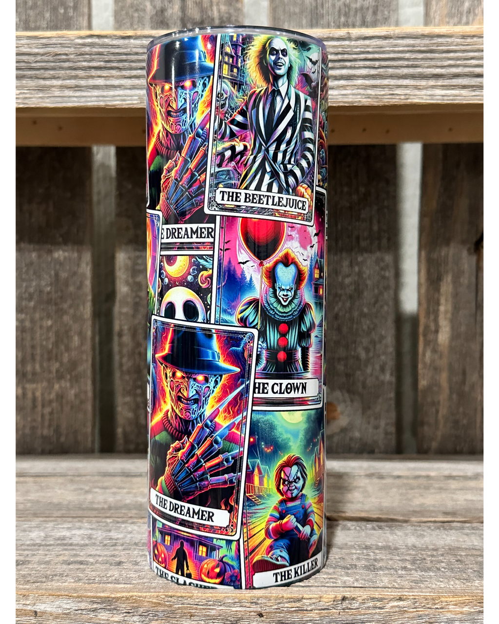 Spooky Neon Tarot Card