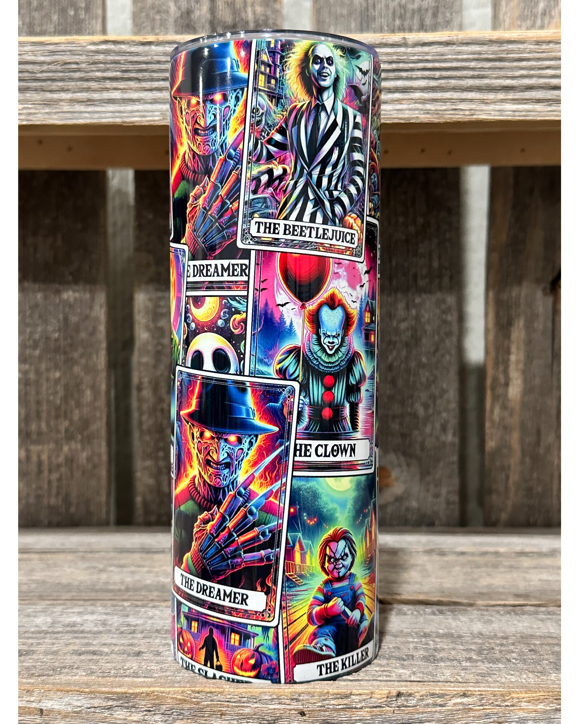 Spooky Neon Tarot Card