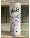 SHIMMER - Snowman With Pink Bow