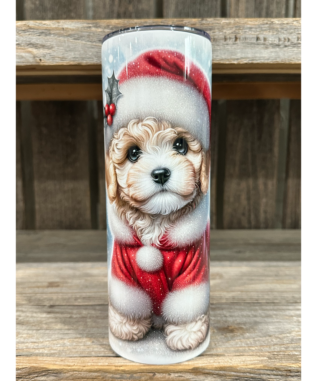 Tan Poodle - Puppy Christmas
