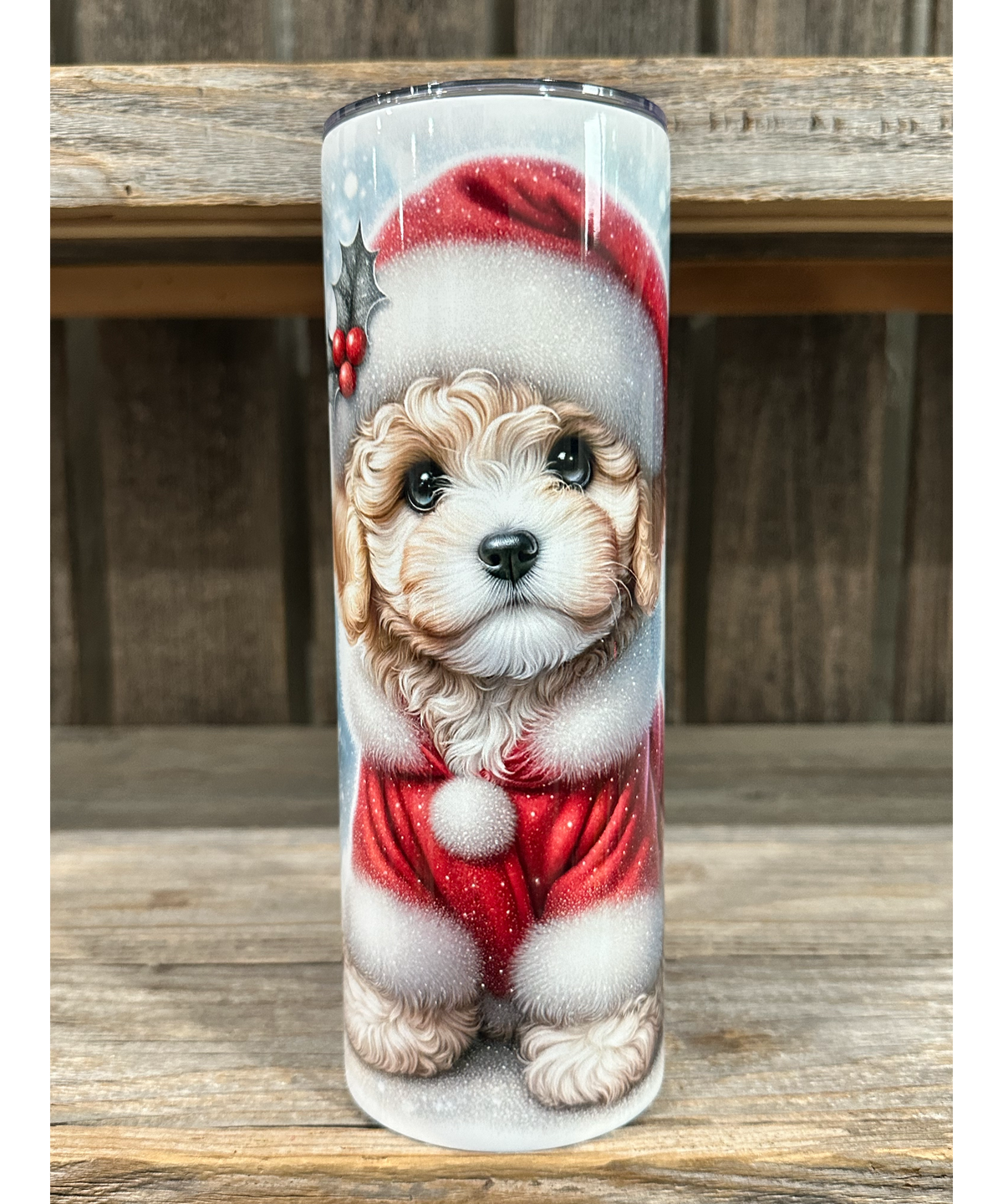 Tan Poodle - Puppy Christmas