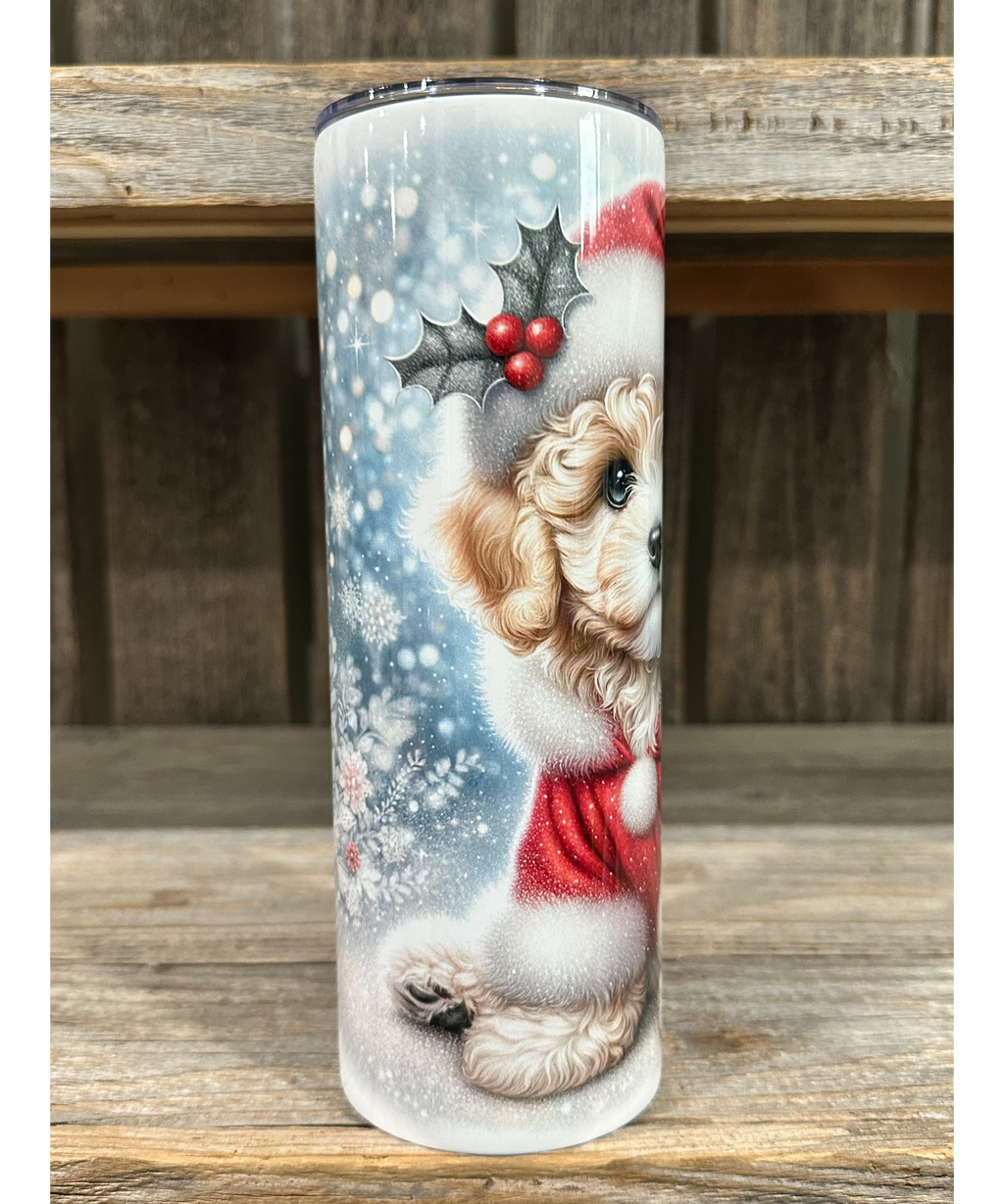 Tan Poodle - Puppy Christmas