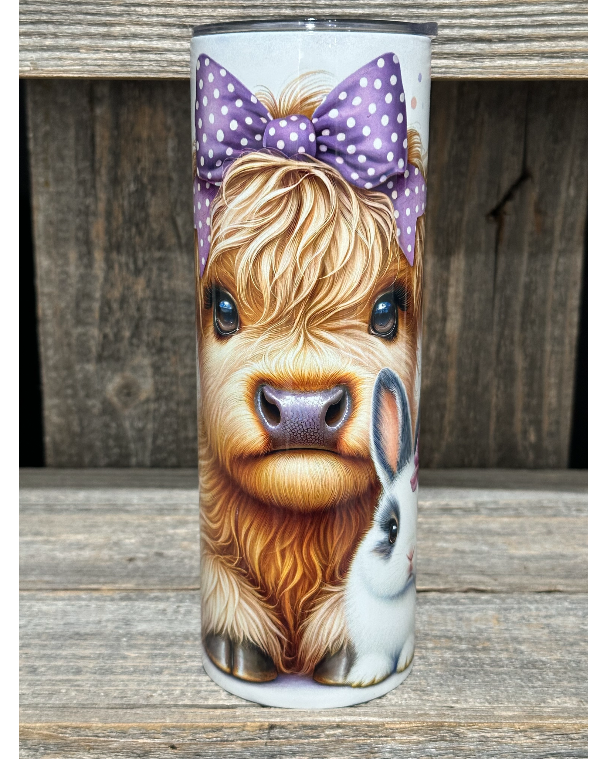 Purple Bow Highland Cow Easter
