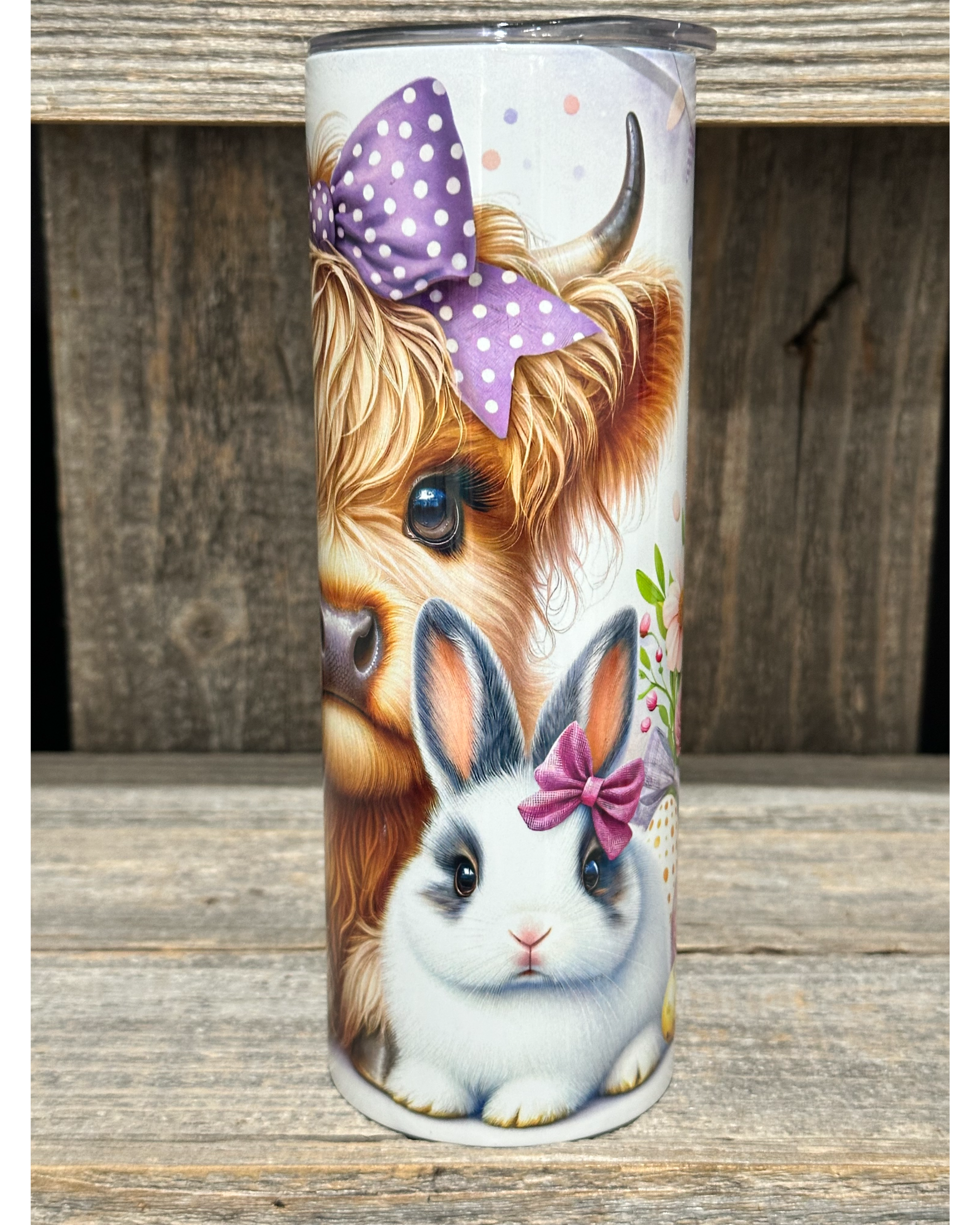 Purple Bow Highland Cow Easter