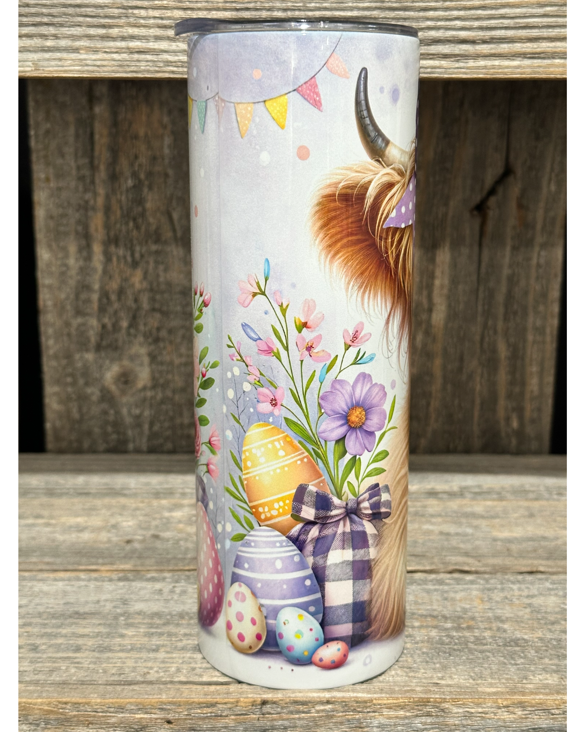 Purple Bow Highland Cow Easter