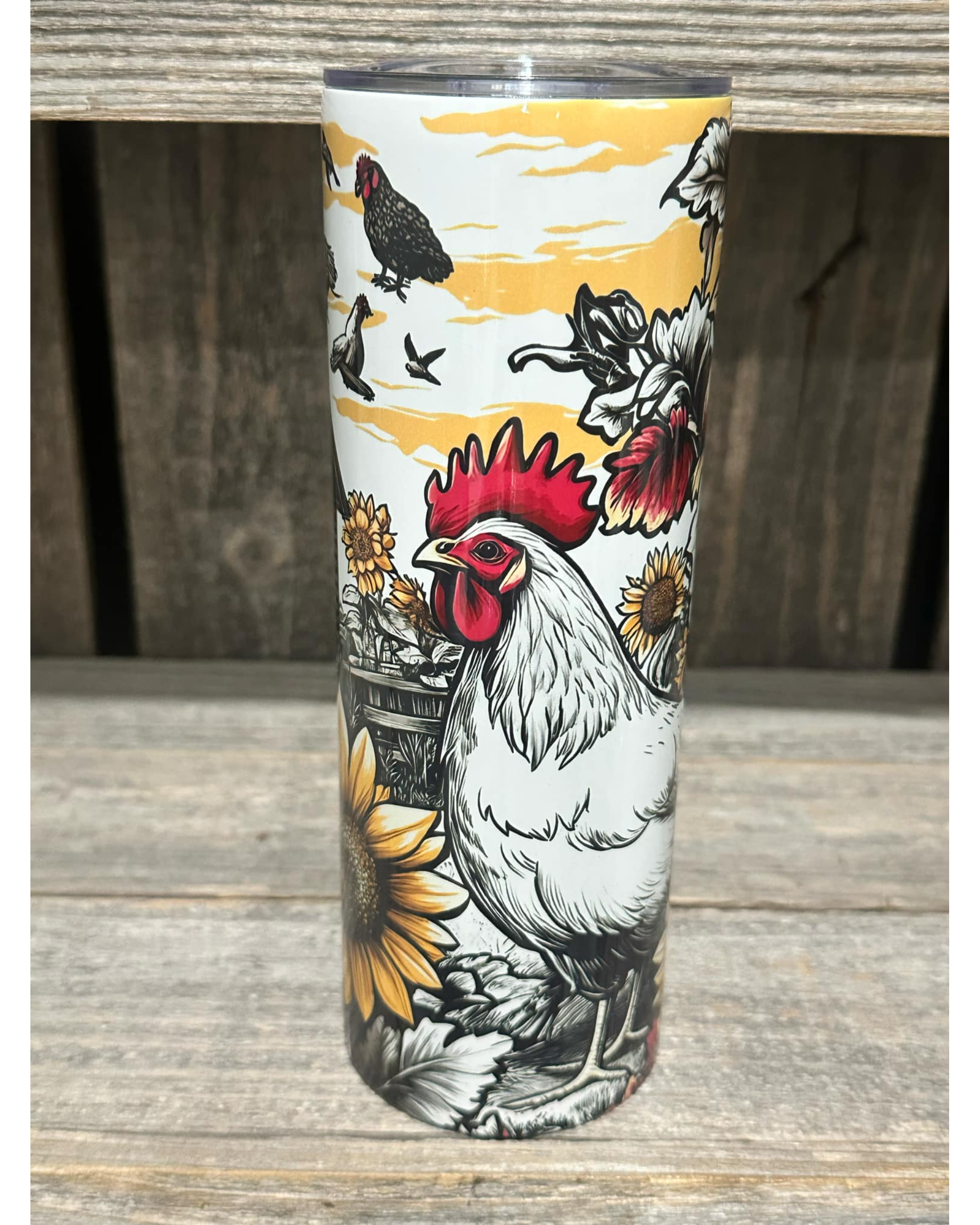 Farm House Rooster Sunflower Morning