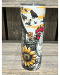 Farm House Rooster Sunflower Morning