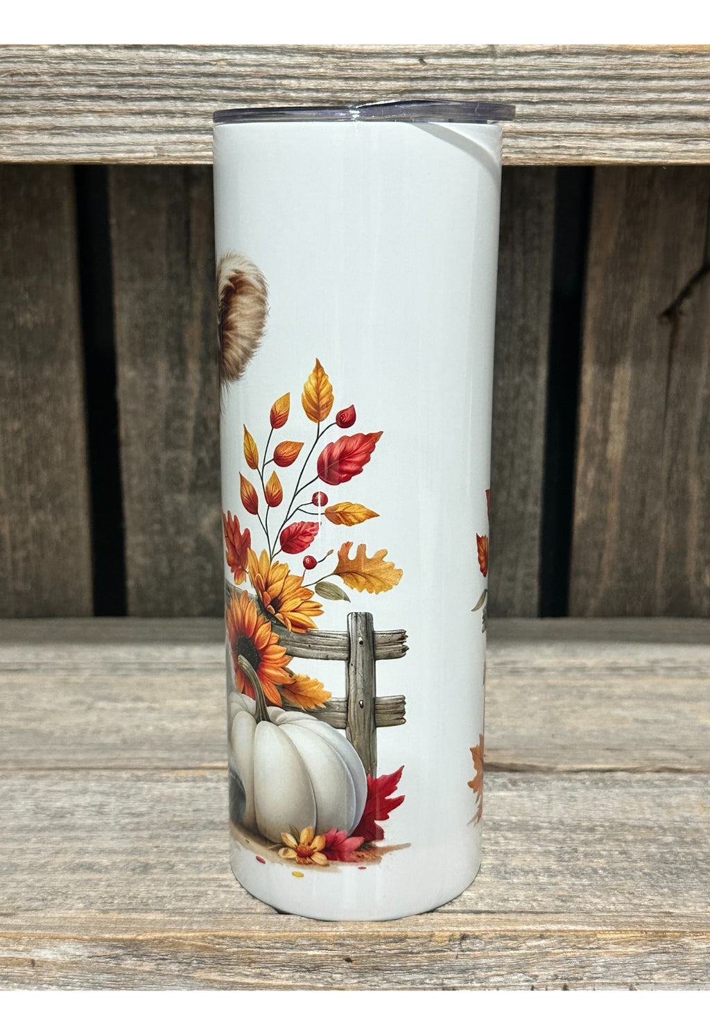 Fall Plaid Pumpkin Fence Highland Cow