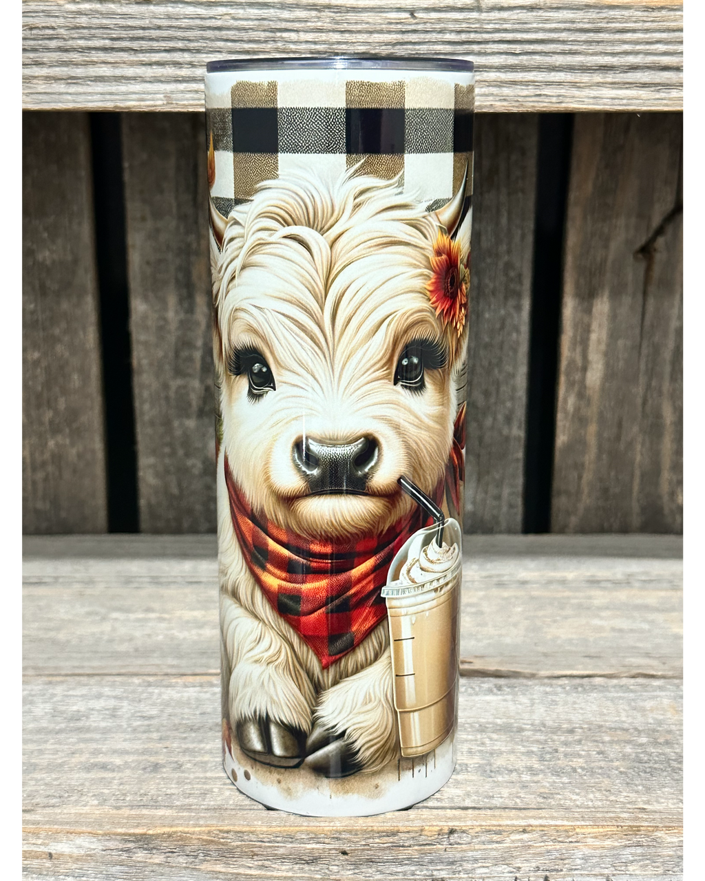 Coffee Fall Plaid Sunflower Pumpkins Highland Cow