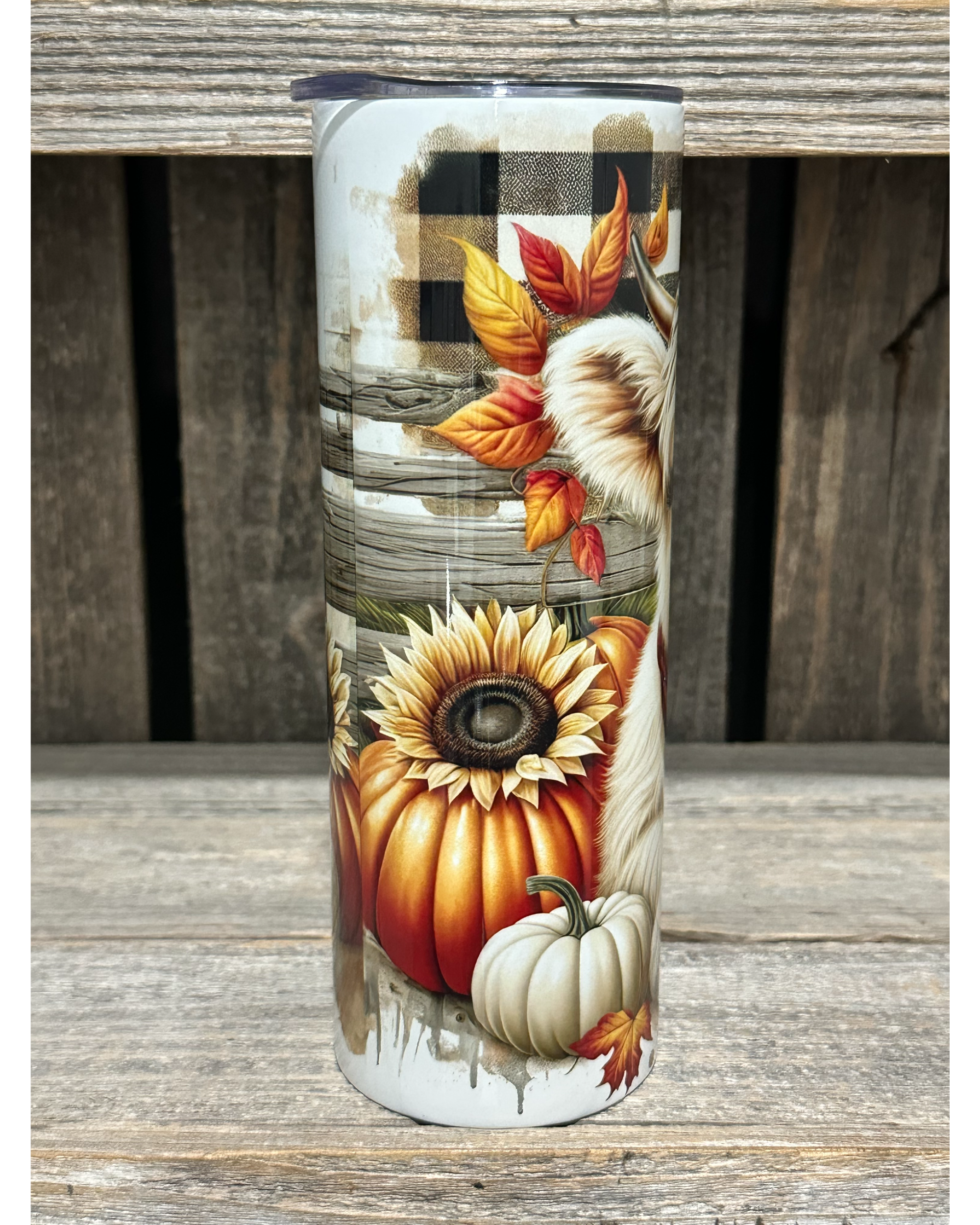 Coffee Fall Plaid Sunflower Pumpkins Highland Cow
