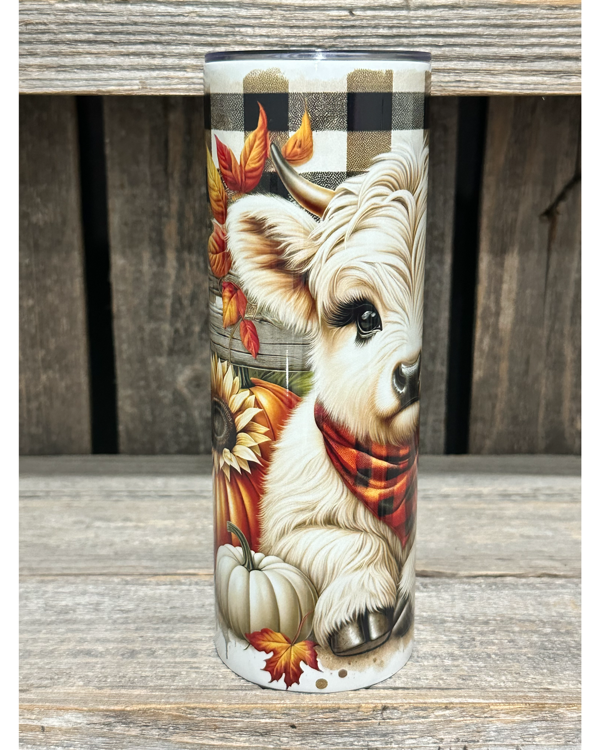 Coffee Fall Plaid Sunflower Pumpkins Highland Cow