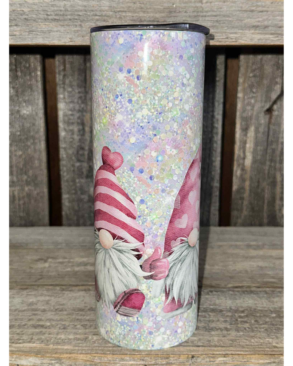 Valentine Gnomes  Glitter Hearts