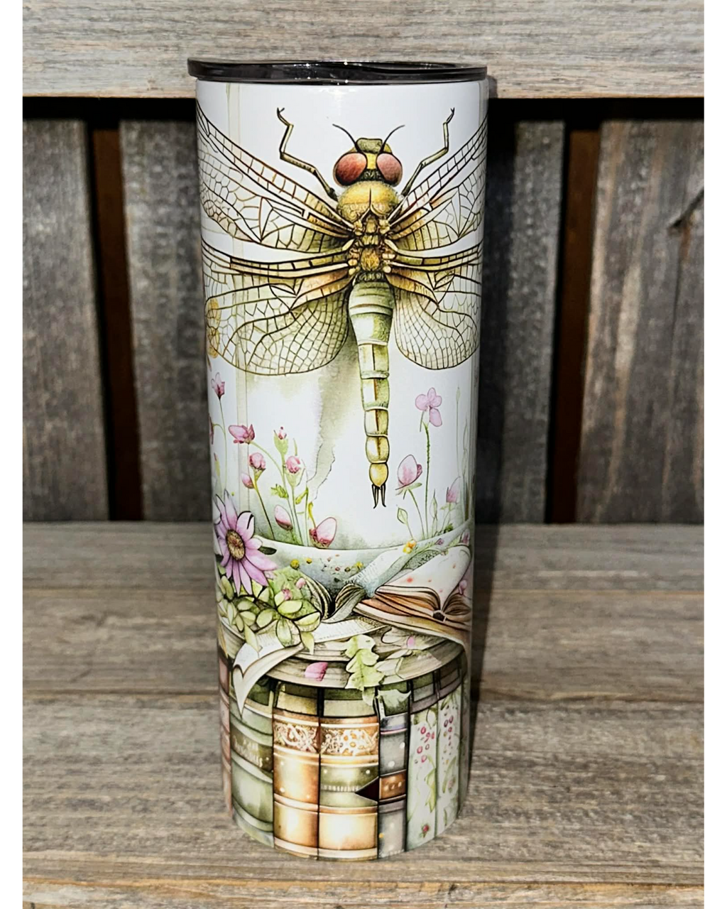 Dragonfly Flowers Bookshelf