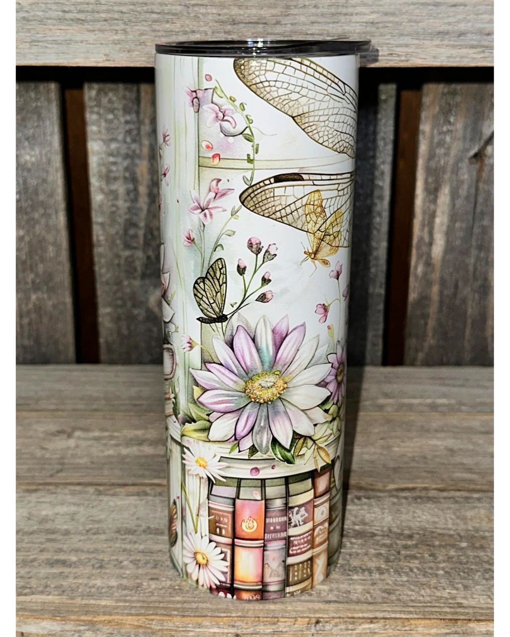 Dragonfly Flowers Bookshelf