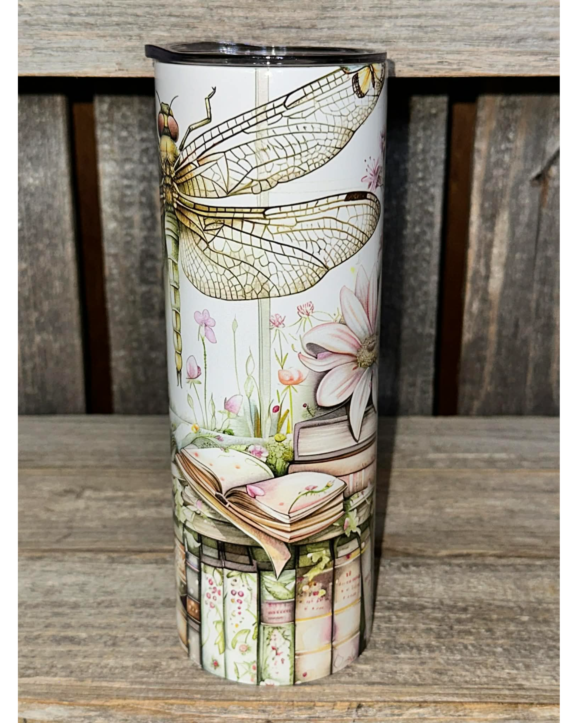Dragonfly Flowers Bookshelf
