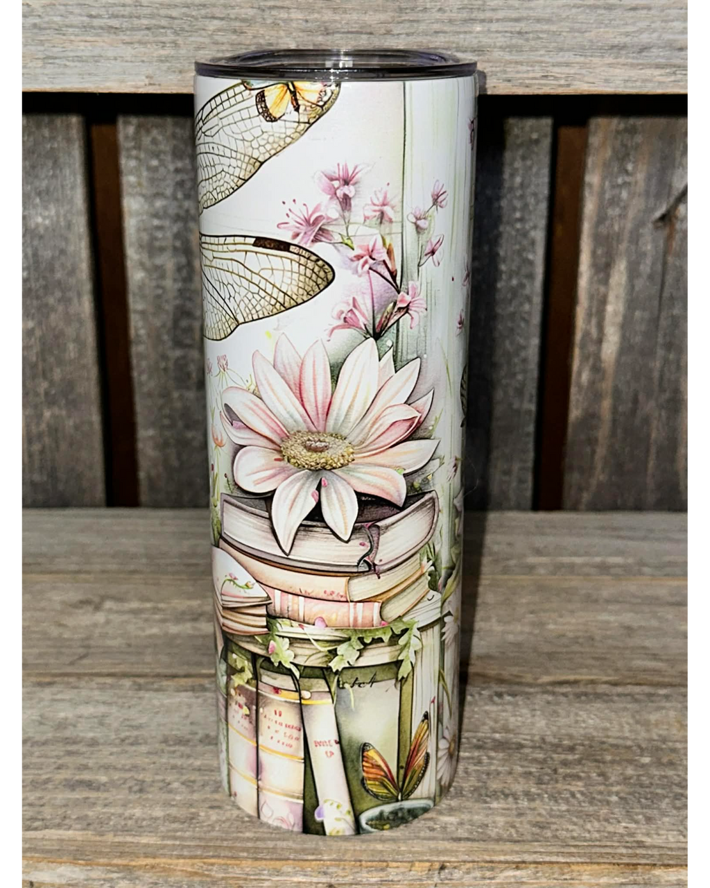 Dragonfly Flowers Bookshelf